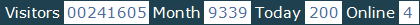 總訪客數：241605、本月訪客數：9339、今日訪客：200、線上人數：4