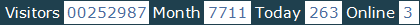 總訪客數：252987、本月訪客數：7711、今日訪客：263、線上人數：3