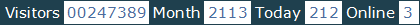 總訪客數：247389、本月訪客數：2113、今日訪客：212、線上人數：3