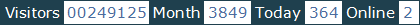 總訪客數：249125、本月訪客數：3849、今日訪客：364、線上人數：2